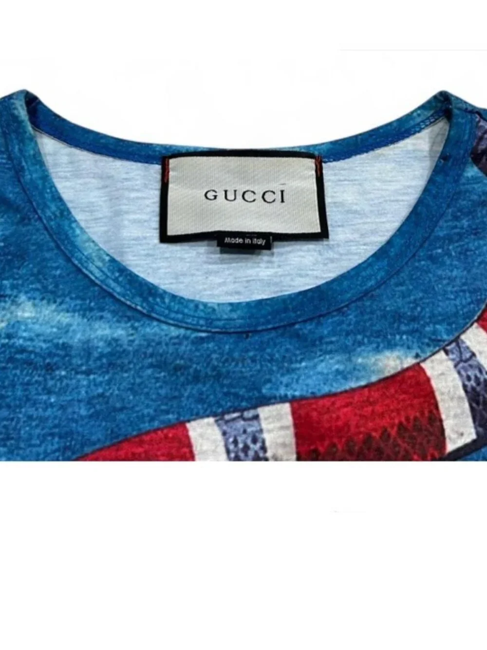 Gucci Graphic Print Tshirt Snake Floral Multicolor Made in Italy